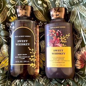 BBW Sweet Whiskey body wash and body lotion